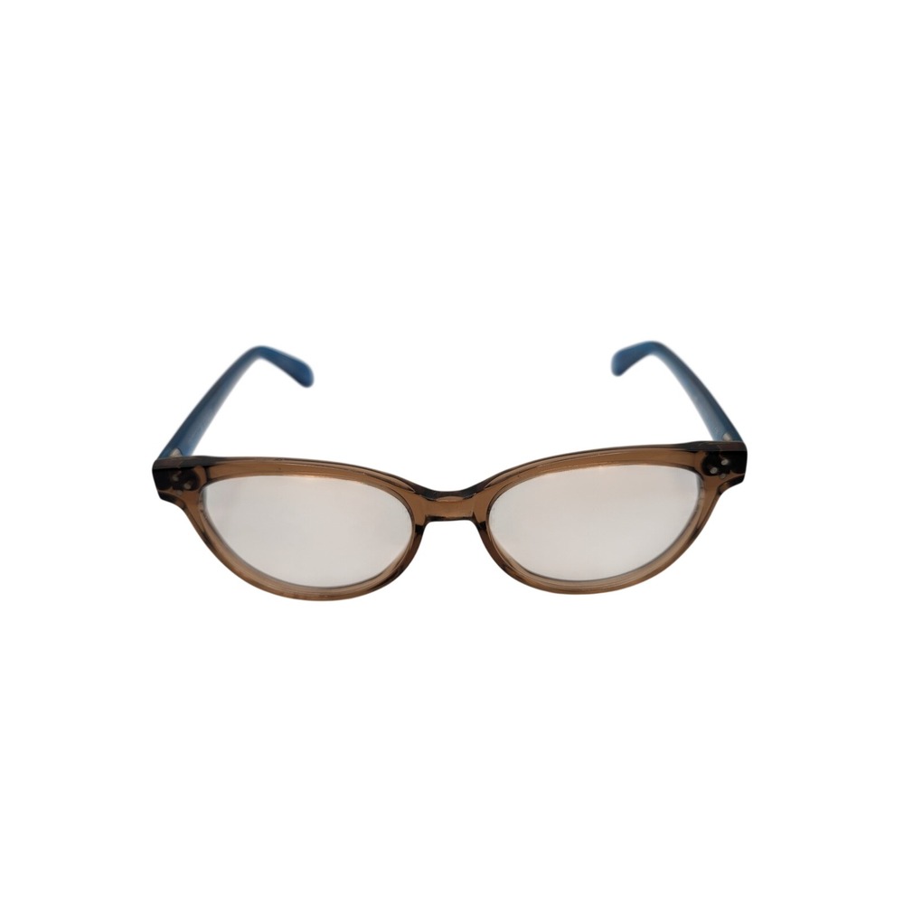 Frederic Beausoleil Cat Eye Glasses Taupe Brown Blue Italy 51-16-135 0/392/841